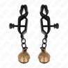KINK PINZAS PARA PEZONES PLANAS NEGRO CON CASCABEL 7 CM