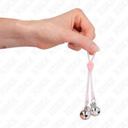 KINK PINZAS PARA PEZONES LUMINOSAS FORMA CALABERA CON CASCABEL SONORO AJUSTABLE ROSA PLATEADO