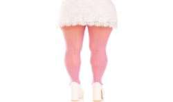 LEG AVENUE MEDIAS CON ABERTURAS CORAZON LAZOS ROSA