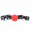 KINK MORDAZA DE BOLA 4 CM TRANSPIRABLE CON DOBLE REMACHE ROJO 62 x 25 CM AJUSTABLE 42 58 CM