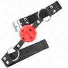 KINK MORDAZA DE BOLA 4 CM TRANSPIRABLE CON DOBLE REMACHE ROJO 62 x 25 CM AJUSTABLE 42 58 CM