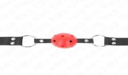 KINK MORDAZA DE BOLA 4 CM TRANSPIRABLE CON DOBLE REMACHE ROJO 62 x 25 CM AJUSTABLE 42 58 CM
