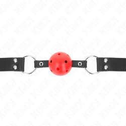 KINK MORDAZA DE BOLA 4 CM TRANSPIRABLE CON DOBLE REMACHE DE CUERO 62 x 25 CM AJUSTABLE 42 58 CM