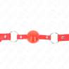 KINK MORDAZA DE BOLA 4 CM TPE CON CANDADO ROJO 60 x 2 CM