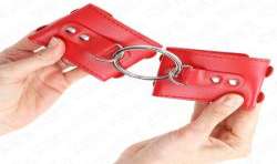 KINK MUaEQUERAS FIJAS CON ANILLA Y TACHUELAS ROJO AJUSTABLE 17 22 CM X 65 CM