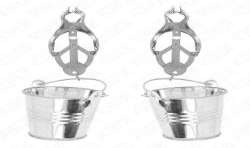 KINK PINZAS PARA PEZONES ESTILO JAPONaS CON CUBOS PLATEADO