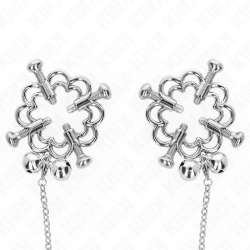 KINK PINZAS PARA PEZONES FLOR METaLICA CON CADENA