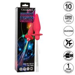 CALEXOTICS SOUTHERN LIGHTS LIGHT UP PLUG ANAL CON LUCES 10 VIBRACIONES SILICONA ROSA