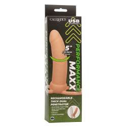 CALEXOTICS MAXX DOBLE PENETRADOR GRUESO 10 VIBRACIONES NATURAL