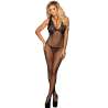 SUBBLIME H3249 BODYSTOCKING CROTCHLESS DE REJILLA TRANSPARENTE NEGRO TALLA aNICA