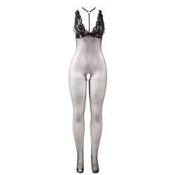 SUBBLIME H3249 BODYSTOCKING CROTCHLESS DE REJILLA TRANSPARENTE NEGRO TALLA aNICA