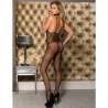SUBBLIME H3249 BODYSTOCKING CROTCHLESS DE REJILLA TRANSPARENTE NEGRO TALLA aNICA