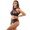 SUBBLIME H3499 BODYSTOCKING CONJUNTO DE REJILLA CON BRILLANTES NEGRO TALLA aNICA