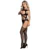 SUBBLIME 951900 BODYSTOCKING CROTCHLESS DE REJILLA CON COPA Y HOMBROS ABIERTOS NEGRO TALLA aNICA