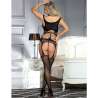 SUBBLIME 951900 BODYSTOCKING CROTCHLESS DE REJILLA CON COPA Y HOMBROS ABIERTOS NEGRO TALLA aNICA
