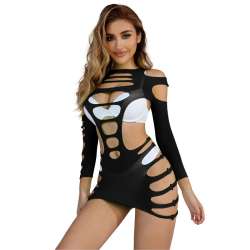 SUBBLIME 952266 BODYSTOCKING DE REJILLA ELSTICO MANGA LARGA NEGRO TALLA aNICA