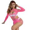SUBBLIME 952273 BODYSTOCKING DE REJILLA ELSTICO MANGA LARGA ROSA TALLA aNICA