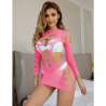SUBBLIME 952273 BODYSTOCKING DE REJILLA ELSTICO MANGA LARGA ROSA TALLA aNICA