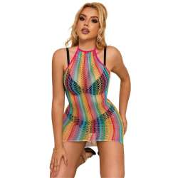 SUBBLIME 952341 BODYSTOCKING DE REJILLA ARCOIRIS TALLA aNICA