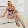 SUBBLIME 952358 BODYSTOCKING DE REJILLA CUELLO HALTER ARCOIRIS TALLA aNICA