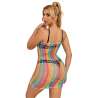 SUBBLIME 952365 BODYSTOCKING DE REJILLA HOMBROS DESCUBIERTOS ARCOIRIS TALLA aNICA