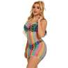 SUBBLIME 952365 BODYSTOCKING DE REJILLA HOMBROS DESCUBIERTOS ARCOIRIS TALLA aNICA