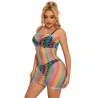 SUBBLIME 952365 BODYSTOCKING DE REJILLA HOMBROS DESCUBIERTOS ARCOIRIS TALLA aNICA