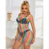 SUBBLIME 952365 BODYSTOCKING DE REJILLA HOMBROS DESCUBIERTOS ARCOIRIS TALLA aNICA