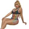 SUBBLIME 952433 BODYSTOCKING DE REJILLA SIN MANGAS CON CUELLO ALTO ARCOIRIS TALLA aNICA