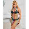 SUBBLIME 952433 BODYSTOCKING DE REJILLA SIN MANGAS CON CUELLO ALTO ARCOIRIS TALLA aNICA