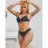SUBBLIME 952440 BODYSTOCKING DE REJILLA 2 PIEZAS MANGA LARGA ARCOIRIS TALLA aNICA