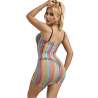 SUBBLIME 952457 BODYSTOCKING DE REJILLA SIN MANGAS CON HOMBROS DESCUBIERTOS ARCOIRIS TALLA aNICA