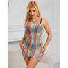 SUBBLIME 952457 BODYSTOCKING DE REJILLA SIN MANGAS CON HOMBROS DESCUBIERTOS ARCOIRIS TALLA aNICA