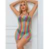 SUBBLIME 952457 BODYSTOCKING DE REJILLA SIN MANGAS CON HOMBROS DESCUBIERTOS ARCOIRIS TALLA aNICA