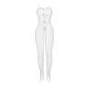 SUBBLIME 951740 BODYSTOCKING CROTCHLESS DE REJILLA CON LAZOS BLANCO TALLA aNICA