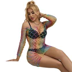 SUBBLIME 952426 BODYSTOCKING DE REJILLA MANGA LARGA ARCOIRIS TALLA aNICA