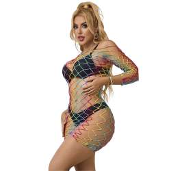 SUBBLIME 952426 BODYSTOCKING DE REJILLA MANGA LARGA ARCOIRIS TALLA aNICA