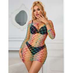 SUBBLIME 952426 BODYSTOCKING DE REJILLA MANGA LARGA ARCOIRIS TALLA aNICA