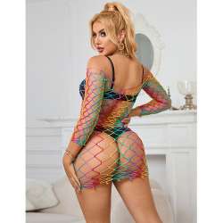 SUBBLIME 952426 BODYSTOCKING DE REJILLA MANGA LARGA ARCOIRIS TALLA aNICA