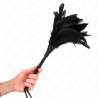 KINK PLUMAS DE POLLO PARA COSQUILLAS CON FORMA CUERNO DE CRIADA NEGRO 36 CM