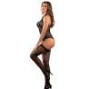 SUBBLIME 952099 BODYSTOCKING DE REJILLA CON LIGUEROS Y DETALLES FLORALES NEGRO TALLA aNICA