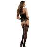 SUBBLIME 952099 BODYSTOCKING DE REJILLA CON LIGUEROS Y DETALLES FLORALES NEGRO TALLA aNICA