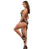 SUBBLIME 952129 BODYSTOCKING DE REJILLA CON DISEaO DE VESTIDO Y DETALLES FLORALES NEGRO TALLA aNICA