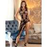SUBBLIME 952129 BODYSTOCKING DE REJILLA CON DISEaO DE VESTIDO Y DETALLES FLORALES NEGRO TALLA aNICA