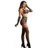 SUBBLIME 952174 BODYSTOCKING DE REJILLA CON GUANTES Y DIAMANTES NEGRO TALLA aNICA