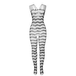 SUBBLIME 951696 BODYSTOCKING CROTCHLESS DE REJILLA CON TIRAS EN HOMBROS NEGRO TALLA aNICA