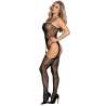 SUBBLIME 951887 BODYSTOCKING CROTCHLESS DE REJILLA CON TIRANTES NEGRO TALLA aNICA
