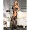 SUBBLIME 951887 BODYSTOCKING CROTCHLESS DE REJILLA CON TIRANTES NEGRO TALLA aNICA