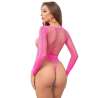 SUBBLIME 952204 BODYSTOCKING DE REJILLA 2 PIEZAS DE MANGA LARGA ROSA TALLA aNICA