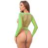 SUBBLIME 952211 BODYSTOCKING DE REJILLA 2 PIEZAS DE MANGA LARGA VERDE TALLA aNICA